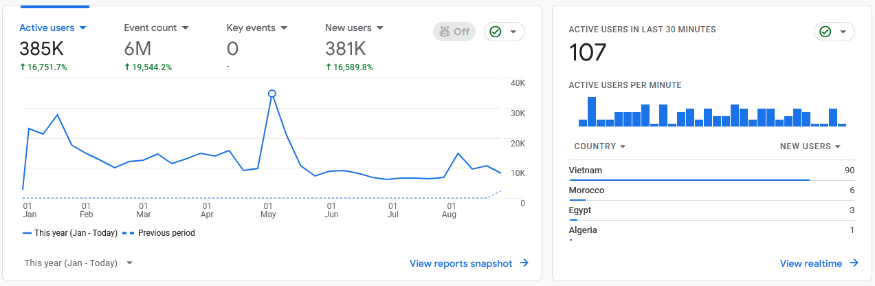 Google Analytics Traffic Growth